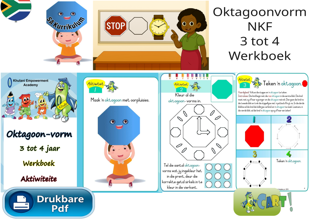 Oktagoonvorm NKR Ouderdom 3 tot 4 Werkboek