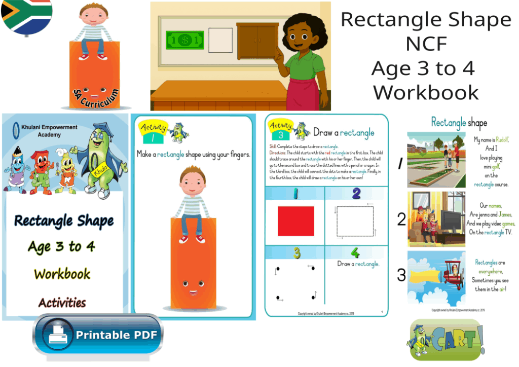 Rectangle Shape NCF Age 3 to 4 Workbook – KhulaCart