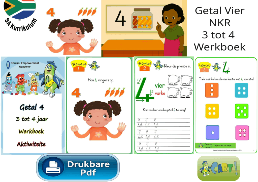 Getal Vier NKR 3 tot 4 Werkboek – KhulaCart