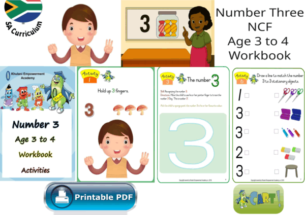 Number Three NCF Age 3 to 4 Workbook