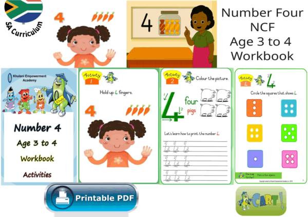 Number Four NCF Age 3 to 4 Workbook